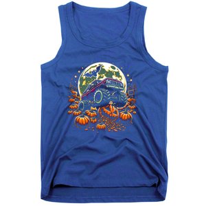 Monster Truck Halloween Jack O Lantern Moon Pumpkin Tank Top