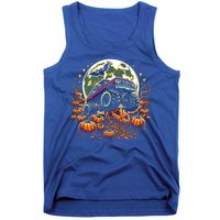 Monster Truck Halloween Jack O Lantern Moon Pumpkin Tank Top