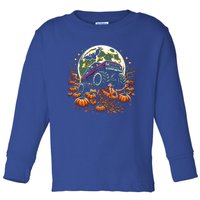 Monster Truck Halloween Jack O Lantern Moon Pumpkin Toddler Long Sleeve Shirt