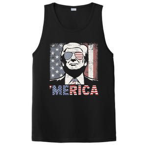 Merica Trump Happy 4th Of July Trump American Flag PosiCharge Competitor Tank