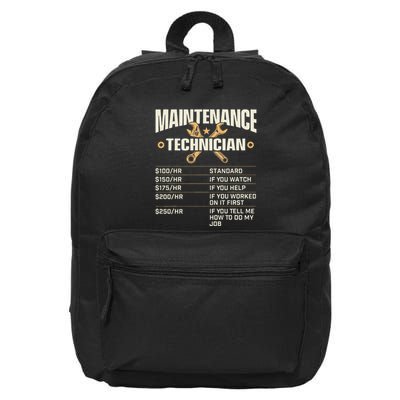 Maintenance Technician Hourly Rate Handyman Repair Worker 16 in Basic Backpack