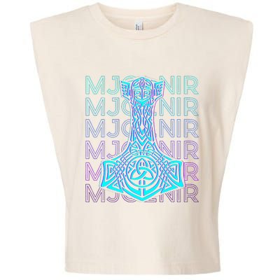 Mjolnir Thor Hammer Norse Mythology Retro Garment-Dyed Women's Muscle Tee