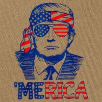Merica Trump Happy 4th Of July Trump American Flag Fun Cotton Canvas Backpack