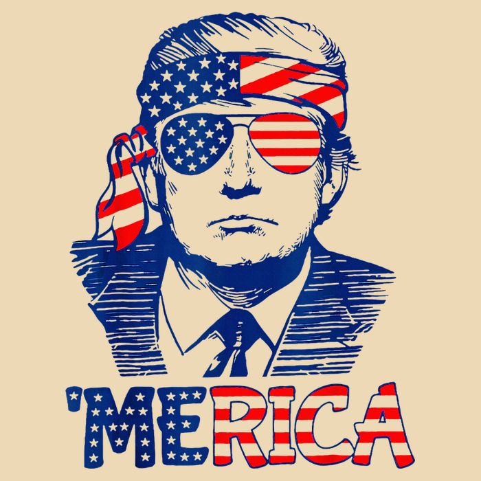 Merica Trump Happy 4th Of July Trump American Flag Fun Zip Tote Bag