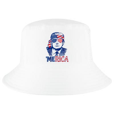 Merica Trump Happy 4th Of July Trump American Flag Fun Cool Comfort Performance Bucket Hat