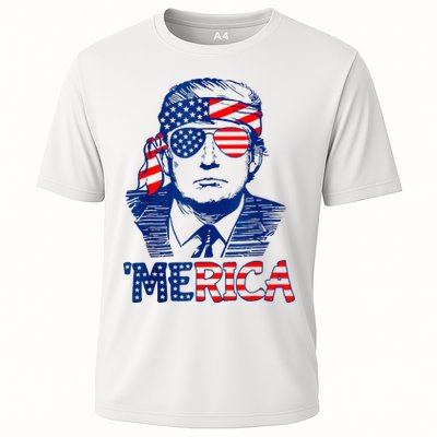 Merica Trump Happy 4th Of July Trump American Flag Fun Performance Shirt