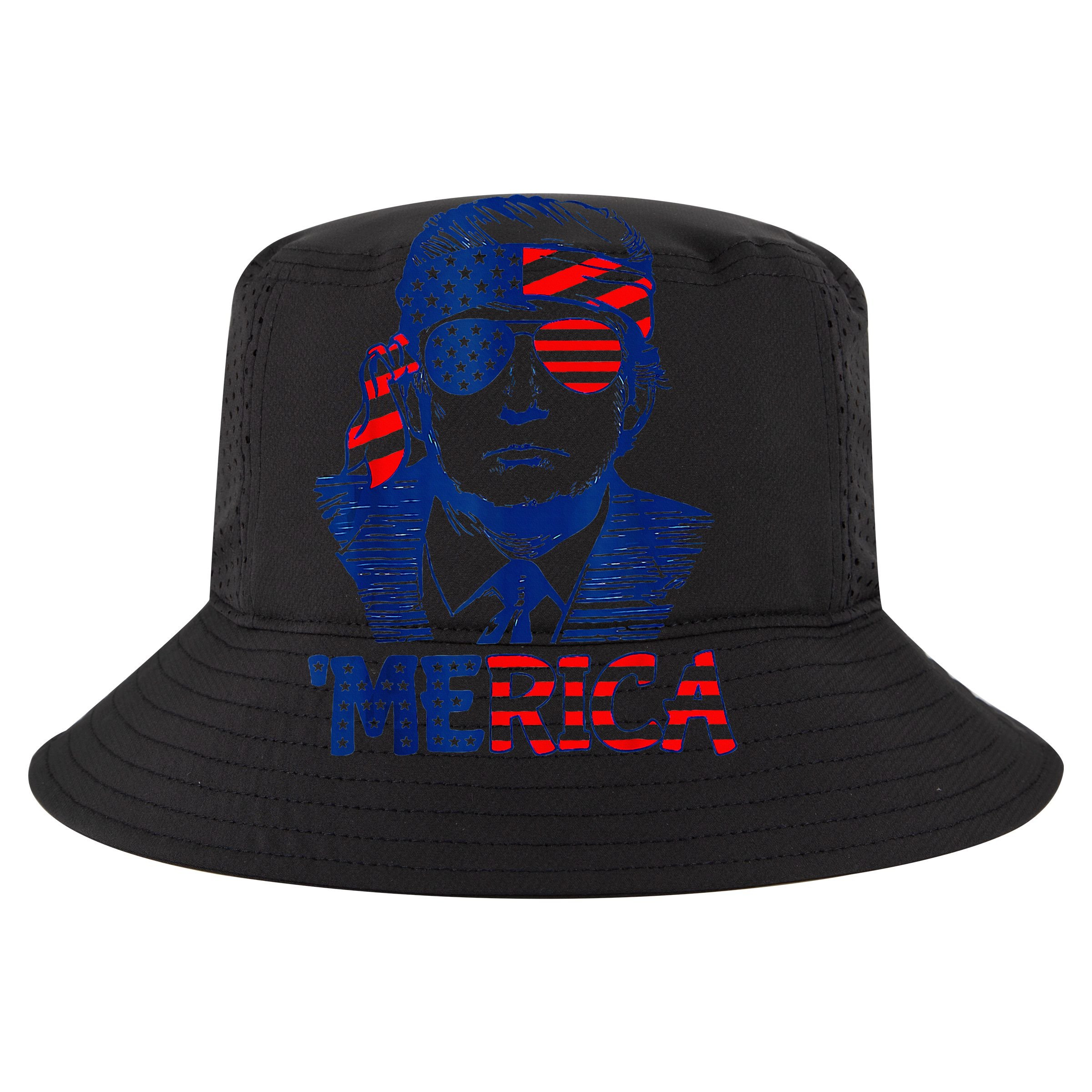Merica Trump Happy 4th Of July Trump American Flag Fun Cooling Performance Crew T-Shirt