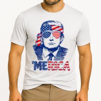 Merica Trump Happy 4th Of July Trump American Flag Fun Cooling Performance Crew T-Shirt
