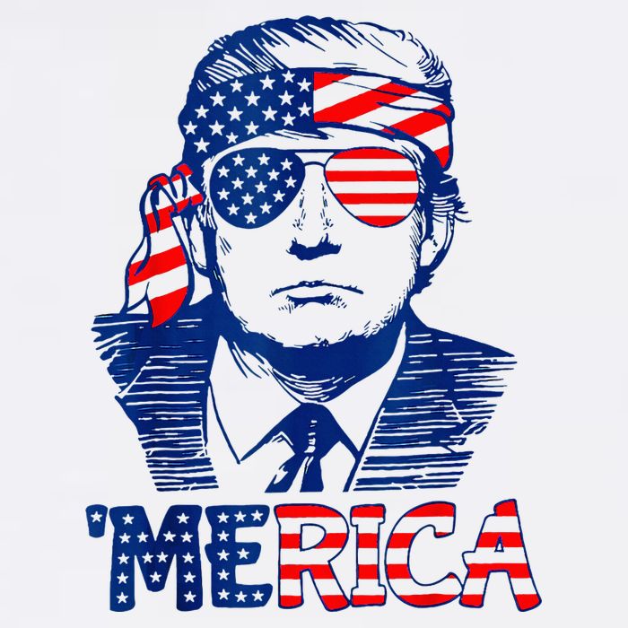Merica Trump Happy 4th Of July Trump American Flag Fun Cooling Performance Long Sleeve Crew
