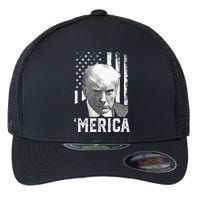 Merica Trump Happy Trump American Flag Gifts Flexfit Unipanel Trucker Cap