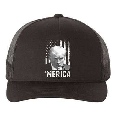 Merica Trump Happy Trump American Flag Gifts Yupoong Adult 5-Panel Trucker Hat