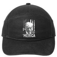 Merica Trump Happy Trump American Flag Gifts 7-Panel Snapback Hat