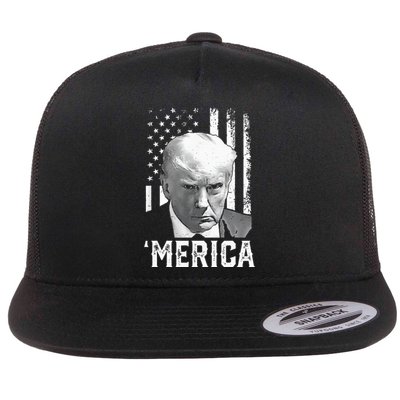 Merica Trump Happy Trump American Flag Gifts Flat Bill Trucker Hat