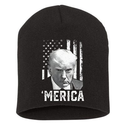 Merica Trump Happy Trump American Flag Gifts Short Acrylic Beanie