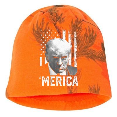 Merica Trump Happy Trump American Flag Gifts Kati - Camo Knit Beanie