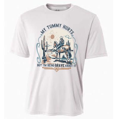 My Tummy Hurts But IM Being Brave About It Cooling Performance Crew T-Shirt