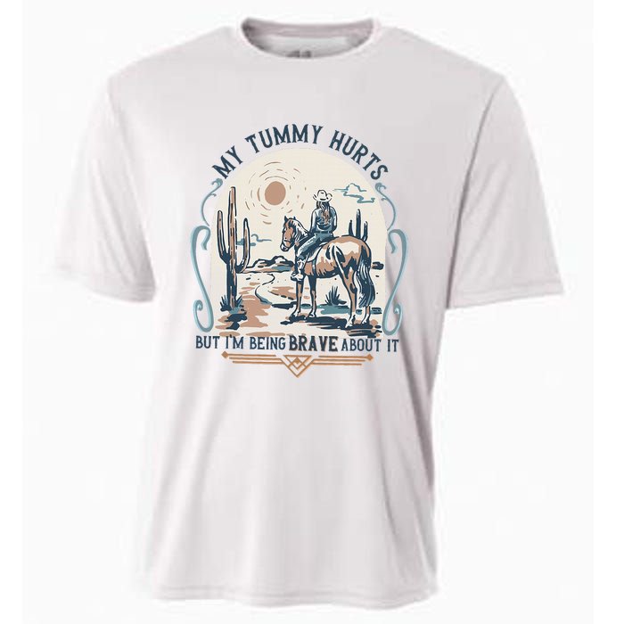 My Tummy Hurts But IM Being Brave About It Cooling Performance Crew T-Shirt