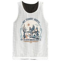 My Tummy Hurts But IM Being Brave About It Mesh Reversible Basketball Jersey Tank