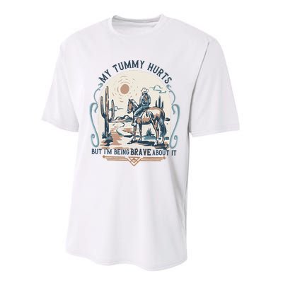 My Tummy Hurts But IM Being Brave About It Performance Sprint T-Shirt