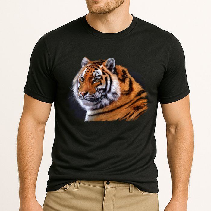 Majestic Tiger Head Cooling Performance Crew T-Shirt