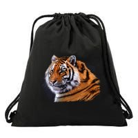Majestic Tiger Head Drawstring Bag