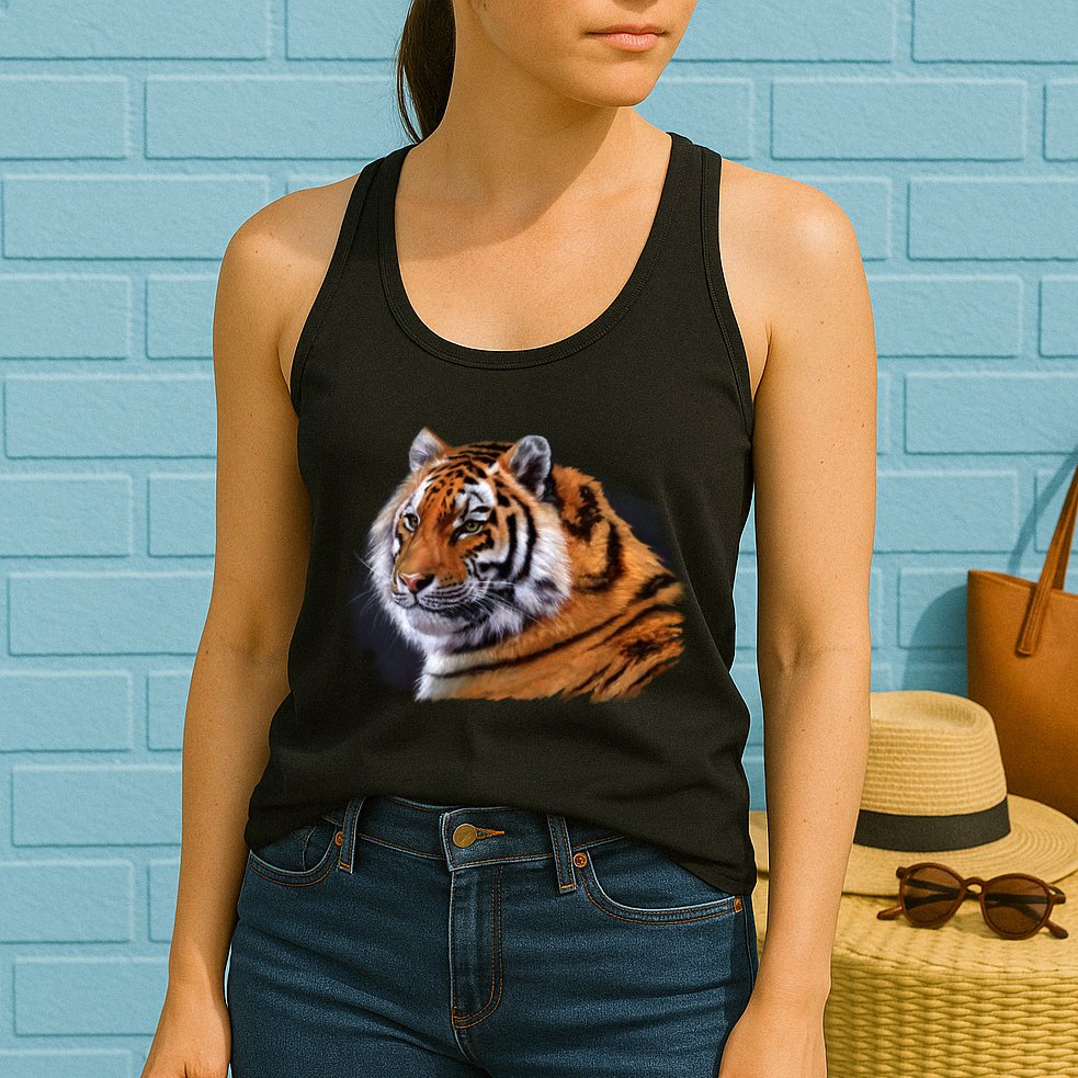 Majestic Tiger Head Womens Tank Top