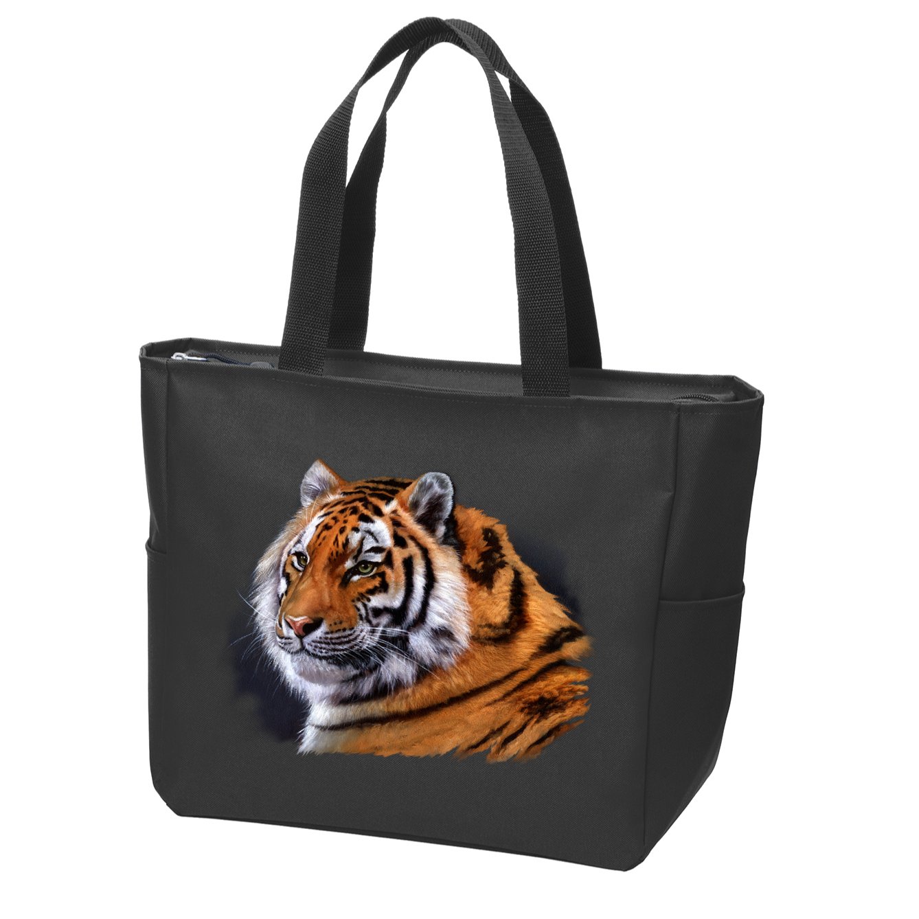Majestic Tiger Head Zip Tote Bag