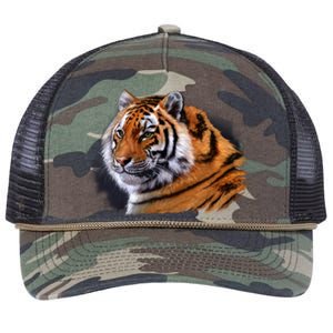 Majestic Tiger Head Retro Rope Trucker Hat Cap