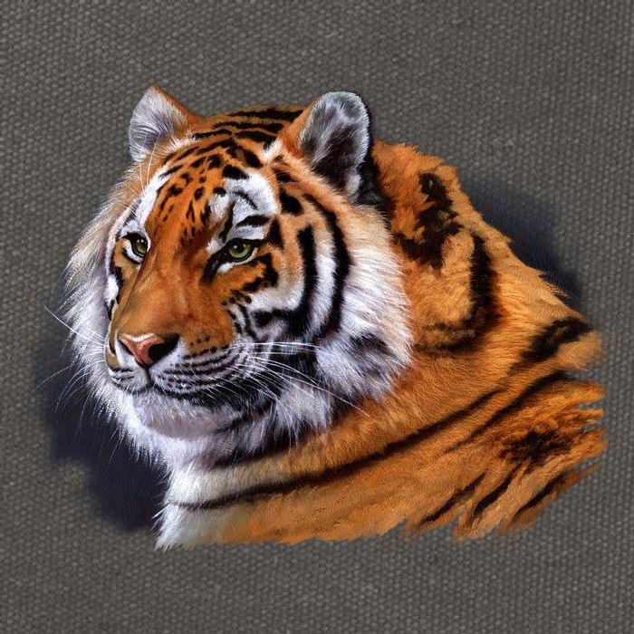 Majestic Tiger Head Cotton Canvas Backpack