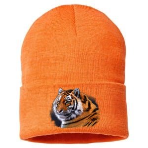 Majestic Tiger Head Sustainable Knit Beanie