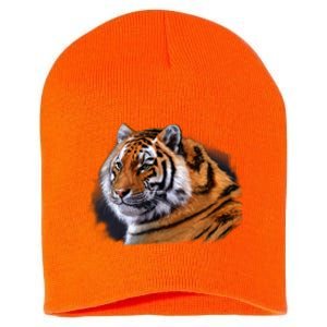 Majestic Tiger Head Short Acrylic Beanie