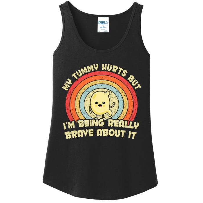 My Tummy Hurts But IM Being Really Brave About It Vintage Ladies Essential Tank