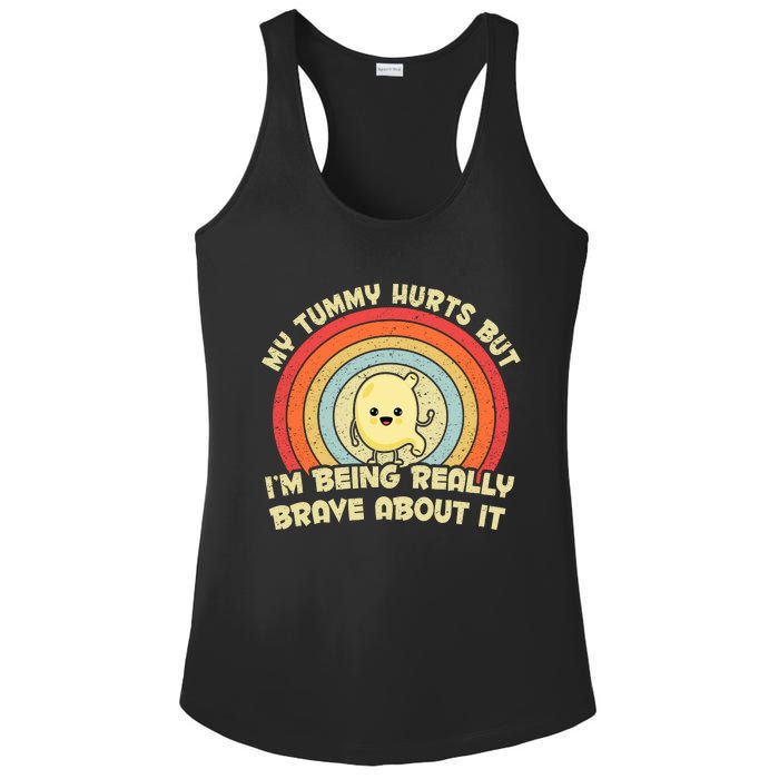 My Tummy Hurts But IM Being Really Brave About It Vintage Ladies PosiCharge Competitor Racerback Tank