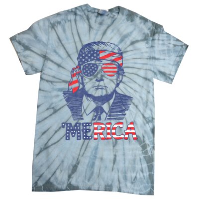 Merica Trump Happy 4th Of July Trump American Flag Tie-Dye T-Shirt