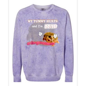 My Tummy Hurts And Im MAD At The Government Meme Colorblast Crewneck Sweatshirt