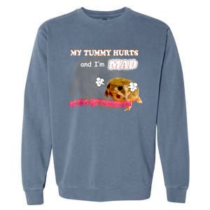 My Tummy Hurts And Im MAD At The Government Meme Garment-Dyed Sweatshirt