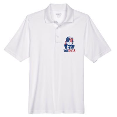 Merica Trump Happy 4th Of July Trump American Flag Men's Origin Performance Pique Polo