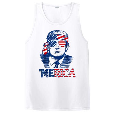 Merica Trump Happy 4th Of July Trump American Flag PosiCharge Competitor Tank