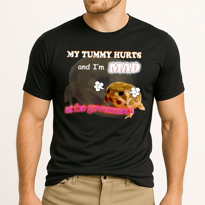 My Tummy Hurts And Im MAD At The Government Meme Cooling Performance Crew T-Shirt