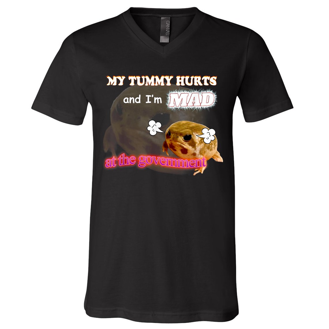 My Tummy Hurts And Im MAD At The Government Meme V-Neck T-Shirt