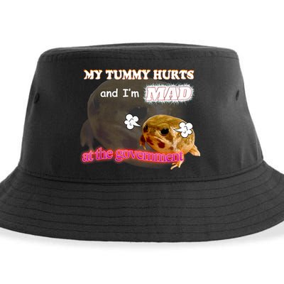 My Tummy Hurts And Im MAD At The Government Meme Sustainable Bucket Hat