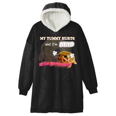 My Tummy Hurts And Im MAD At The Government Meme Hooded Wearable Blanket