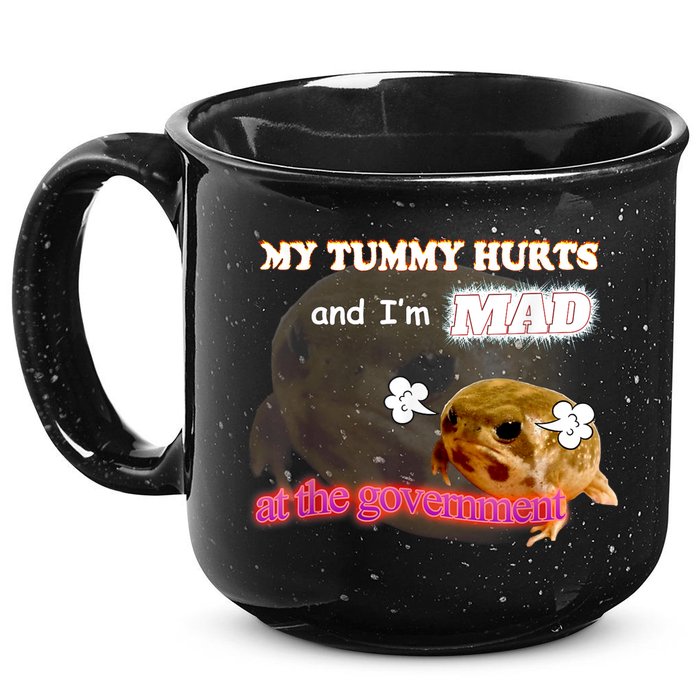 My Tummy Hurts And Im MAD At The Government Meme 15oz Campfire Ceramic Mug