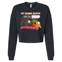 My Tummy Hurts And Im MAD At The Government Meme Cropped Pullover Crew