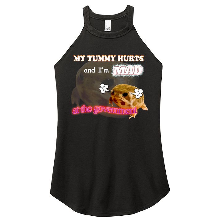 My Tummy Hurts And Im MAD At The Government Meme Women's Perfect Tri Rocker Tank