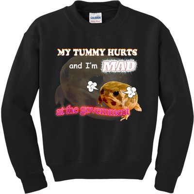 My Tummy Hurts And Im MAD At The Government Meme Kids Sweatshirt