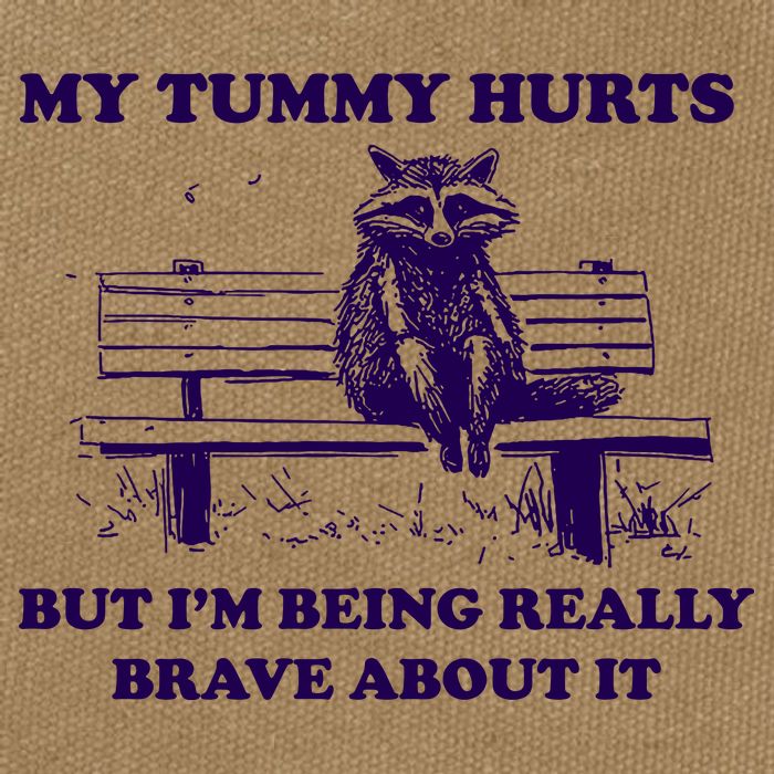My Tummy Hurts But IM Being Really Brave About It Cotton Canvas Backpack