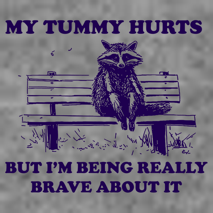 My Tummy Hurts But IM Being Really Brave About It 7-Panel Snapback Hat