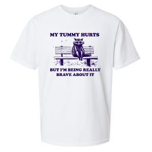 My Tummy Hurts But IM Being Really Brave About It Sueded Cloud Jersey T-Shirt