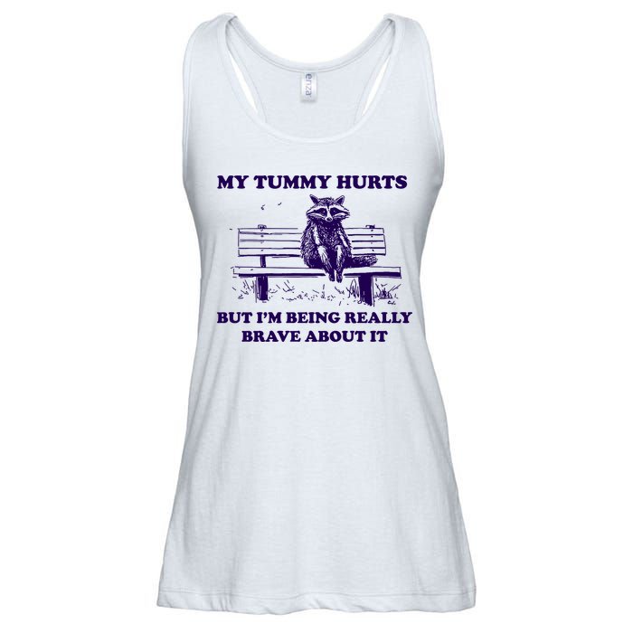 My Tummy Hurts But IM Being Really Brave About It Ladies Essential Flowy Tank